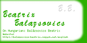 beatrix balazsovics business card